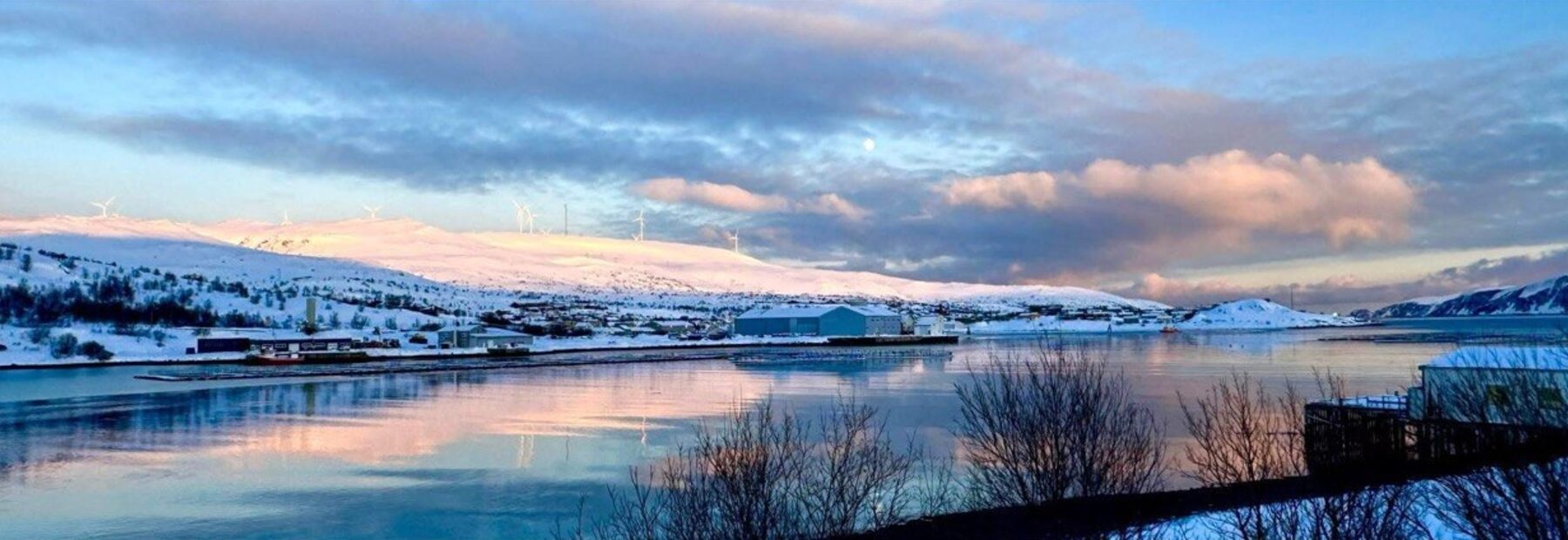 Båtsfjord vinterlandskap ved fjorden